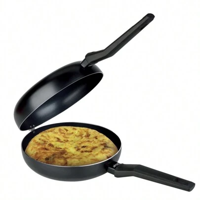 Lifestyle-Doble Sarten Aluminio Voltea Tortilla Antiadherente Anclaje que Facilita dar la Vuelta a la Tortilla Sartenes para Tortillas 20cm,24cmVálidaparainducciónytodotipodefuegos.