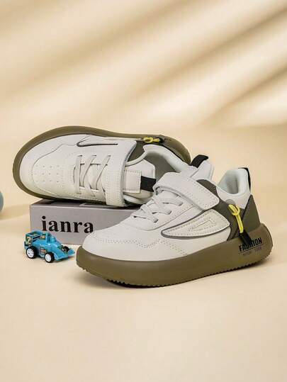 1 Pair Kids Athletic Shoes, Boys Flat Sole Shoes, Suitable For Running, Outdoor Sports, And Casual Wear, All Season