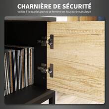 HOMCOM HOMCOM Meuble TV meuble télé bois banc TV pour téléviseur jusqu'à 60 pouces avec placard, compartiments ouverts, 2 tiroirs, étagère réglable et passe-câbles pour salon chambre à coucher, bois naturel
