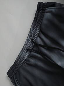 Bộ 2 món/Bộ đồ nam in hình đầu phong cách đường phố, áo phông tay ngắn + quần nỉ cạp rút dây thường ngày - Đen và trắng - Xem 7