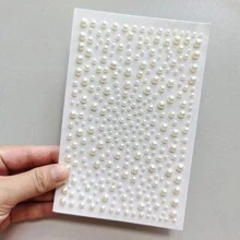 2sheet/650pcs Pearl Stickers DIY Home Decoration - Self-Adhesive Flat Back Pearls For Nails, Phones, And More ,For Party, Office, Valentine's Day And More