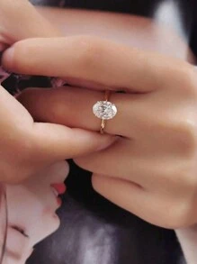 CVNANA 1 chiếc nhẫn bản rộng hình chữ V kép, trang sức thời trang nữ sang trọng đính đá Cubic Zirconia, size M, món quà hoàn hảo cho bạn gái/bạn thân, ngày Valentine, ngày của Mẹ. - F - Xem 6