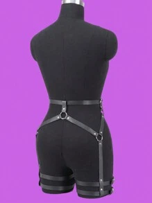 Women's Fashion Waist Belt, Hip & Thigh Belt, PU Leather Garter Belt, Sexy Lingerie Accessory, Jeans Accessory, Punk Gothic Rivet Decoration Waist Belt For Jeans