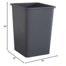 Square Commercial Trash/Garbage Can | Outdoor/Office/Restaurant/School/Kitchen (Gray, 19 Gallon)