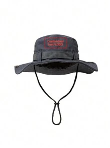 1 件定制文字/徽标带渔夫帽/速干折叠徒步渔夫帽/定制渔夫帽/个性化帽子/定制眼拉绳可调节帽子，适合日常户外穿着，徒步旅行，钓鱼，攀岩，徒步旅行 - 圖案訂製款 - 查看 8