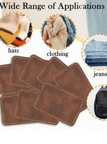 1pc Personalized Leatherette Patches With Hot Melt Adhesive, Brown Leather Patches For Hats, Laser Engraving Blanks Custom Patches, Rectangle Fabric Stickers For Cloth Repair Sew Supplies