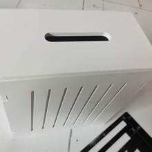 White Slimline Shaker Toilet Cleaning Tidy Box Bathroom Multi Storage Unit Small Back To School - White - View 3