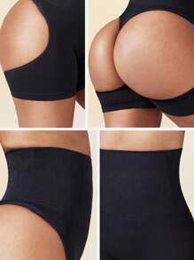 1pc Women Waist Trainer & Butt Lifter Seamless Bodysuit, Black
