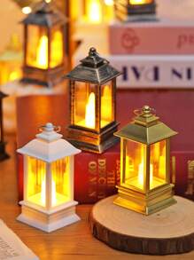 1/2/3 szt. Retro Mini Dekoracyjna Lampa Latarnia z Migoczącą Świecą LED, Dekoracyjna Mini Lampa Wiatrowa z Baterią, Dekoracja Stołu, Wystrój Domu, Wystrój Sypialni, Wisząca Lampa Nocna, Dekoracja Ścienna, Nadaje Się Na Wesele, Dekoracje Świąteczne, Świąteczna Lampa Latarnia