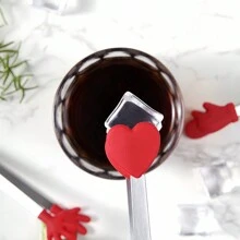 3pcs Mini Dessert Clips Stainless Steel Ice Cubes Clips, Purple/Red Heart Shape/Gloves/Palm Shape Non-Slip Silicone Baking Bread Clips/Candy Clips/Biscuit Clips/Pastry Clips/Snack Clips/Ice Cubes Clips/Salad, Fruit Clips/Snack Clips/BBQ Clips, Kitchen Tools Food Cutlery - Multicolor - View 4