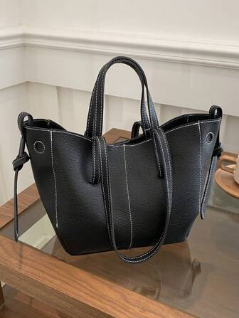 New Fashionable Luxury Solid Color Elegant Women Shoulder Tote Bag