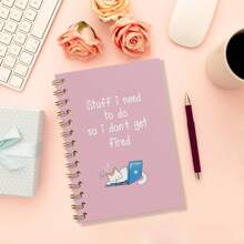 企鹅主题 A5 螺旋笔记本 - 50 页，工作和办公室用精装日记本，企鹅爱好者的可爱礼物，大学横格笔记本，女士笔记本，办公用品 - 14 * 21 厘米/ 5.5x8.3 英寸螺旋笔记本 - 50 张 100 页 - 带有工作日标志、天气标志、备忘录编号和日期标志的日记本，学校用品，返校 - Spiral Notebook - 查看 2