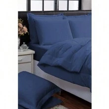 200 Thread Count Natural Cotton Queen Duvet Soft Touch - Navy Blue - View 2