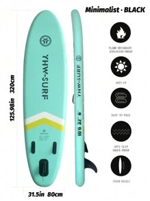1 Set grünes aufblasbares Stand-Up-Paddelboard, inklusive vollständigem Zubehör - manuelle Luftpumpe, abnehmbares Paddel, Leine, Rucksack, abnehmbarer Fin und Reparaturset, geeignet für Lässig-Aktivitäten von Männern und Frauen, Strandutensilien, Strandaccessoires, Poolschwimmer