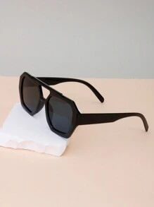Gafas de moda con doble puente cuadrado vintage, gafas de lente de océano de alta gama retro para fiestas de playa al aire libre, gafas de moda de estilo callejero para mujeres, accesorios de playa para mujeres, para verano, playa, vacaciones, al aire libre y viajes