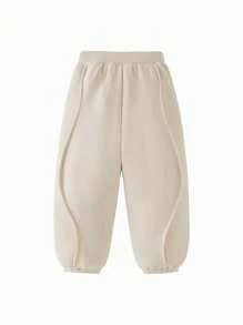 mini bala 儿童可调节腰围裤子，时尚又保暖的下装 - 淺卡其 - 查看 5