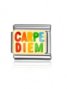 1 件 2025 情人节顶级时尚彩色字母心形翅膀拼图 DIY 意大利模块化饰品情侣手链不锈钢首饰制作组件，适合节日礼物、派对、日常服装配饰 - 彩色 - 查看 28