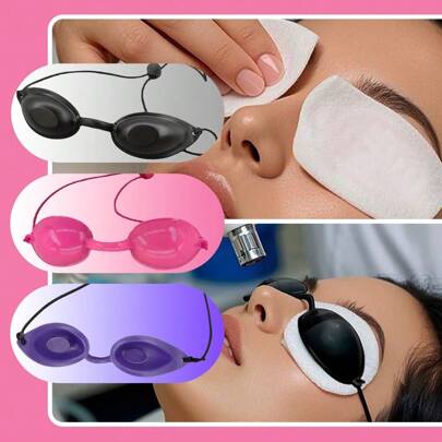 Viilife Laser Beauty Device Protective Goggles, Suitable For Sunbathing, Matte Black, Photon Skin Rejuvenation, Eyebrow Cleaning Machine, Soft Shading Goggles, Suitable For School, Back To School, Travel, Home, Sleep And Other Occasions