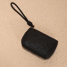 Fashion Women Mini Straw Wallets Coin Purses Card Holder Money Bag Women Girls Zipper Change Pouch