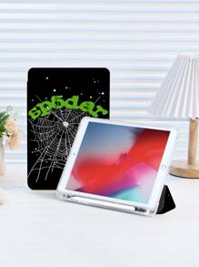 1pc Spider Web & Star Pattern Tablet Protective Case, Compatible With IPad 10.2", IPad Pro 11" 2021/2020/10th Gen, IPad Mini 4/5/6, Galaxy Tab A8 10.5" 2022, Matepad 10.4"/Tab, With Pencil Slot, Anti-Fall, Tablet Stand Case
