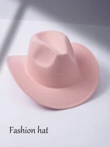 1 Pc Rose & Leaf Retro Pattern Bohemian Vintage Polyester Embroidered Beaded Rhinestone Felt Hat, Newsboy Cap, Cowboy Hat, All-Season Fashion Versatile Work Hat With Detachable Chain