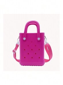 Mini Rubber Summer Beach Bag, Eva Hole Travel Tote Bag, Waterproof Storage Bag For Outdoor Sports Pool Boat,The Best Gift For Mothers On Mother's Day, Fashionable Shoulder Bag, Suitable For Daily Storage, Fashionable Item, Essential For Beach Travel, Vacation Item, Valentine's Day Gift - Multicolor - View 15
