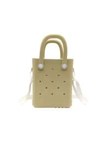 Mini Rubber Summer Beach Bag, Eva Hole Travel Tote Bag, Waterproof Storage Bag For Outdoor Sports Pool Boat,The Best Gift For Mothers On Mother's Day, Fashionable Shoulder Bag, Suitable For Daily Storage, Fashionable Item, Essential For Beach Travel, Vacation Item, Valentine's Day Gift - Multicolor - View 14