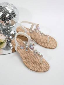 New Fashion Women Toe Ring Sandals - White - View 2