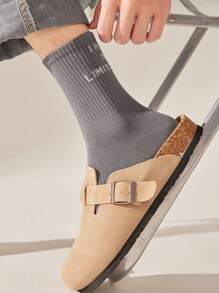 2 pares de calcetines tipo tripulación con estampado de letra "NO TENGO LIMITACIONES" para unisex, calcetines deportivos resistentes al olor y transpirables, calcetines para parejas, personalizados, motivadores, excelentes regalos para amigos, familia, parejas, niños, multicolor, talla 38-46