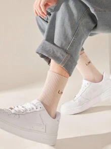 2 pares de calcetines tipo tripulación con estampado de letra "NO TENGO LIMITACIONES" para unisex, calcetines deportivos resistentes al olor y transpirables, calcetines para parejas, personalizados, motivadores, excelentes regalos para amigos, familia, parejas, niños, multicolor, talla 38-46