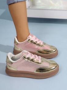 Children Spring/Autumn New Soft Bottom Sneakers, Low-Top Anti-Slip Fashionable Flat Shoes - Pink - View 2