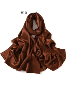 1 Piece Crepe Silk Satin Solid Color Scarves Luxury Bandana Headband Headscarf Shawl Chic Woman Turban Hijabs Rectangular Scarf For Women Veiled Clothes