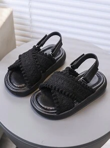 1 Pair Girls Beach Sandals, New Fashionable And Versatile Soft Sole Sandals