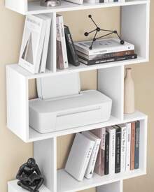 VASAGLE Scaffale a 6 Ripiani, Libreria, Divisorio per Stanza, Organizzatore Autoportante a Cubi, Stile Moderno, per Soggiorno, Camera da Letto, Ufficio, Bianco, Ritorno a Scuola - Bianco - Visualizzare 5