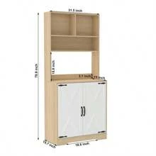 Pantry Cabinet With 2 Doors, 3-Tier Modern Kitchen Cabinet With Shelves, Freestanding Larder Cupboard, Kitchen Pantry Storage Cabinet For Kitchen, Dining Room
