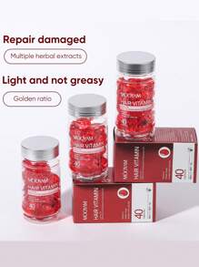 40 Capsules Hair Treatment Serum, Hair Vitamins Serum Capsule, Enriched With A C E Pro B5, Moroccan Macadamia Avocado Oils, Nourish Hair, Treat Split Ends, Dry And Rough Hair, Make Your Hair Smootherconditioner For Women & Men, No Rinse And  For All Hair - Đỏ - Xem 8