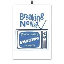 1pc Retro Good Times Ticket Lucky You Dice Gallery Wall Art Prints Blue Abstract Posters Canvas Painting Pictures Living Room Decor No Frame