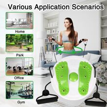 Waist Twisting Disc, Waist Slimming Balance Rotating Disc Board With Drawstring - Green - View 7
