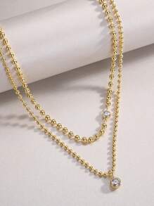 1pc 1 Carat Round Moissanite Pendant Necklace, 18K Gold Plated 925 Sterling Silver, Elegant Multi-Layer Stackable Design, Low Allergy Nickel-Free Material, Brilliant & Luxurious, Perfect Gift For Anniversary, Birthday Or Special Occasions, Comes With GRA Certificate