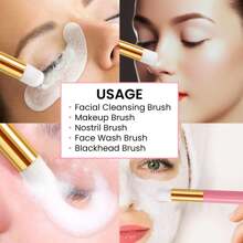 mulynsie 30 piezas de cepillos de champú para pestañas con contenedor, cepillo de limpieza para extensiones de pestañas, cepillo de limpieza de poros nasales, herramienta para eliminar puntos negros y brochas de limpieza facial para cosméticos