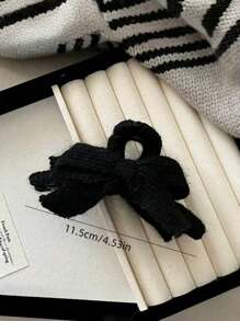 1 件女士温柔优雅针织双面蝴蝶结发夹爪，适合马尾辫发型，日常佩戴发饰，秋冬，波西米亚风格时尚发饰美容爪夹 - 彩色 - 查看 6