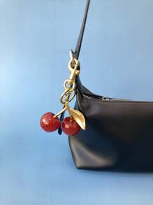 1pc Cherry Pendant, New Arrival Big Cherry Shaped Crystal Pendant, Keychain Pendant,Glitter Cherry Charm Keychain With Clip For Bag, Sparkling Resin & Metal Accessory For Purses And Bags For Women Backpack Accessories,Suitable For Young Girls, White-Collar College Students, Birthday Gifts, Valentines - Multicolor - View 4