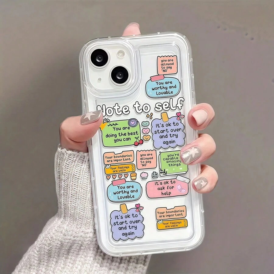 1pc Plaid English Pattern Soft TPU Phone Case Compatible With Apple & Series, Shock-Proof Anti-Slip Protection,International Version, Not The Domestic Version - Multicolor - View 1