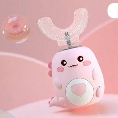 U型电动牙刷，3种模式，卡通恐龙设计，360°清洁，IPX7级防水