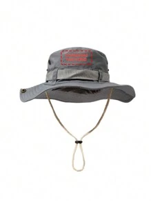 1 件定制文字/徽标带渔夫帽/速干折叠徒步渔夫帽/定制渔夫帽/个性化帽子/定制眼拉绳可调节帽子，适合日常户外穿着，徒步旅行，钓鱼，攀岩，徒步旅行 - 圖案訂製款 - 查看 6