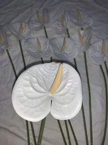 1 pezzo/3 pezzi/5 pezzi Set, Foglie di palma rosse di alta qualità, materiale morbido in PVC, forma flessibile facile da conservare, adatto per la decorazione della casa, dell'ufficio, di feste, da scrivania, per vasi, per composizioni floreali fai-da-te e altro ancora. - Bianco - Visualizzare 7