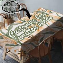 Customizable Text Tablecloth, Made Of Polyester Woven Fabric, Machine-Made, Family Name Customizable, Perfect For Home And Dining Room Decor, Suitable For All Seasons - Multicolor - View 15