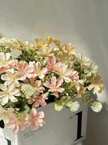 1Bunch/3Bunches Artificial Butterfly Daisies Bouquet,Artificial Flowers,For Handheld Flower Arrangement Wedding,Home,Living Room,Coffee Table Decor,Outdoor Home Decor,Festival,Bride's Bouquet,Valentine's Day Gift,Flowers Arrangement.