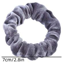 10 件装女士纯色天鹅绒柔软发圈弹性发圈，高品质时尚发圈，适合秋冬季 - 彩色 - 查看 2