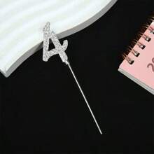 1 件生日蛋糕装饰，银色水钻闪亮蛋糕装饰，带数字 0 1 3 4 5 6 7 8 9，适合生日派对、结婚纪念日、情人节甜点装饰，适合小蛋糕（尺寸：5.9 * 0.78 * 0.19 英寸） - 銀色 - 查看 16